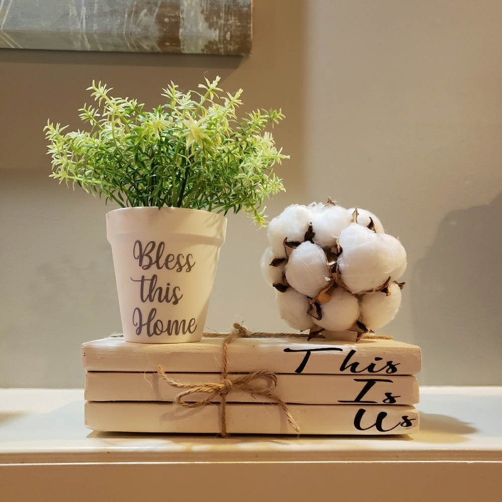 Handmade set of 3 stack books